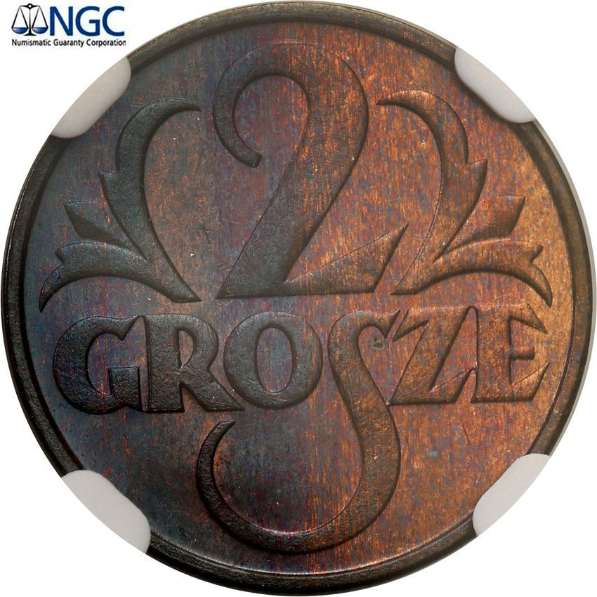 II RP. 2 grosze 1931 NGC MS66 RB (MAX)